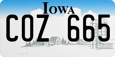 IA license plate COZ665