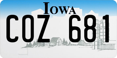 IA license plate COZ681