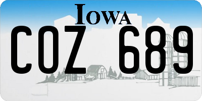 IA license plate COZ689
