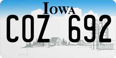 IA license plate COZ692
