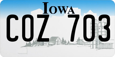 IA license plate COZ703