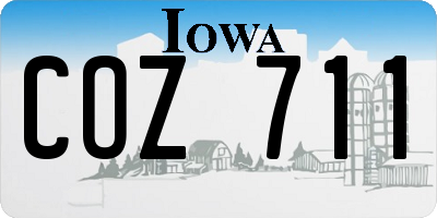IA license plate COZ711