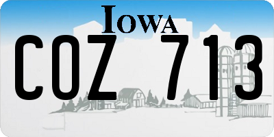 IA license plate COZ713