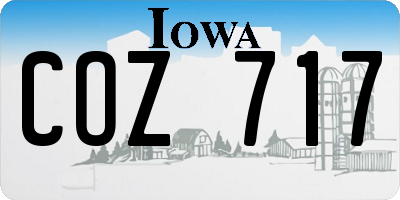 IA license plate COZ717