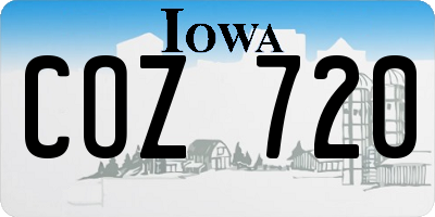IA license plate COZ720