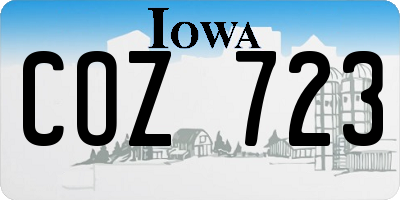 IA license plate COZ723