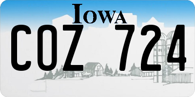 IA license plate COZ724