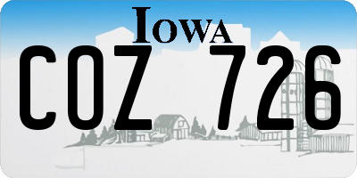 IA license plate COZ726