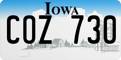 IA license plate COZ730