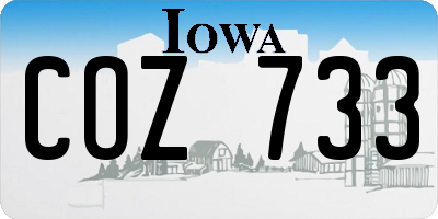 IA license plate COZ733