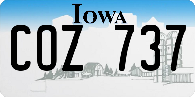 IA license plate COZ737