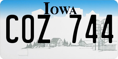 IA license plate COZ744