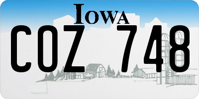IA license plate COZ748