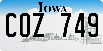 IA license plate COZ749