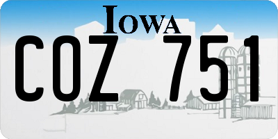 IA license plate COZ751
