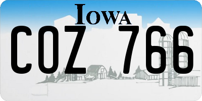 IA license plate COZ766