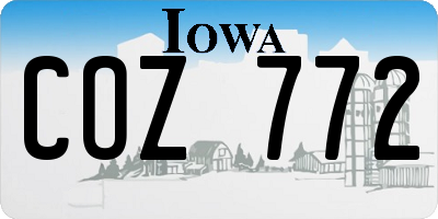 IA license plate COZ772