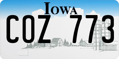 IA license plate COZ773