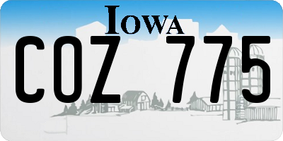IA license plate COZ775
