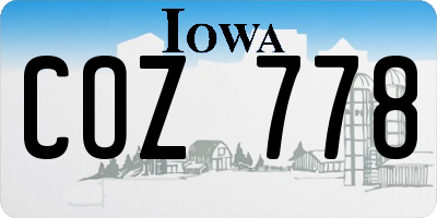 IA license plate COZ778