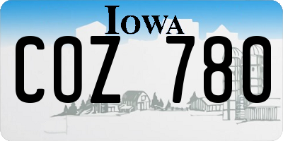 IA license plate COZ780