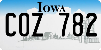IA license plate COZ782