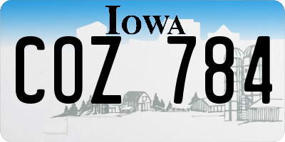 IA license plate COZ784