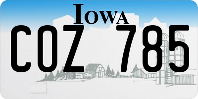 IA license plate COZ785