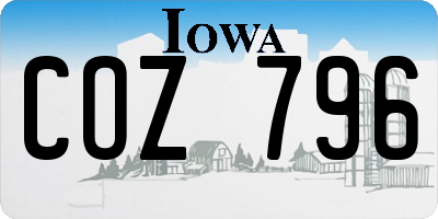 IA license plate COZ796