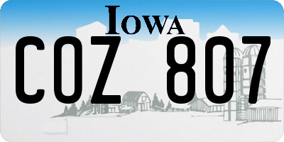 IA license plate COZ807