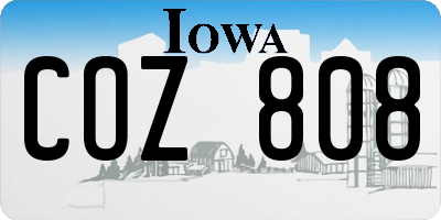 IA license plate COZ808