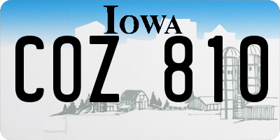 IA license plate COZ810