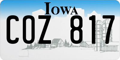 IA license plate COZ817