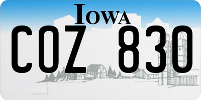 IA license plate COZ830
