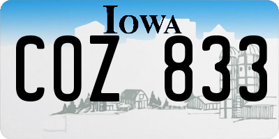 IA license plate COZ833