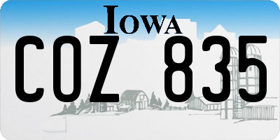 IA license plate COZ835