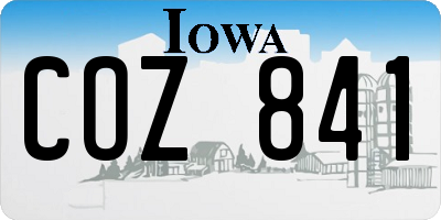 IA license plate COZ841