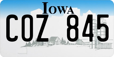 IA license plate COZ845