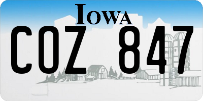 IA license plate COZ847