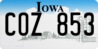 IA license plate COZ853