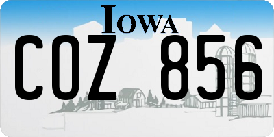 IA license plate COZ856