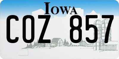 IA license plate COZ857