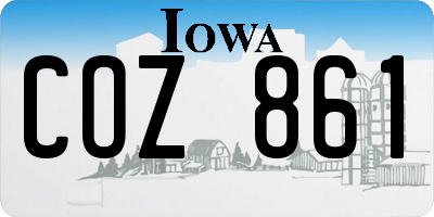 IA license plate COZ861