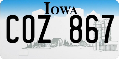 IA license plate COZ867