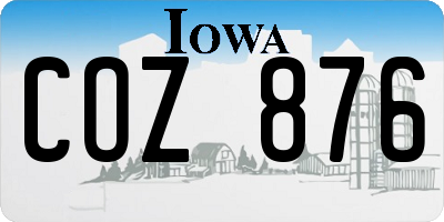 IA license plate COZ876