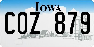 IA license plate COZ879