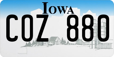 IA license plate COZ880