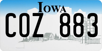 IA license plate COZ883
