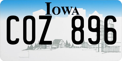 IA license plate COZ896