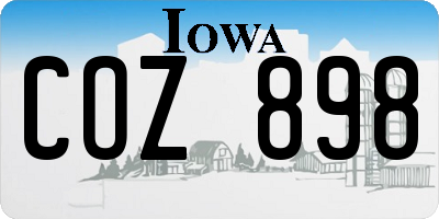 IA license plate COZ898
